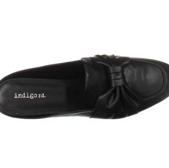 indigo road Shoes Nib Indigo Road Black Bow Mule Slides Flats